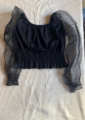 Uzun Kollu Siyah Gotik Mini Bluz - Görsel 2