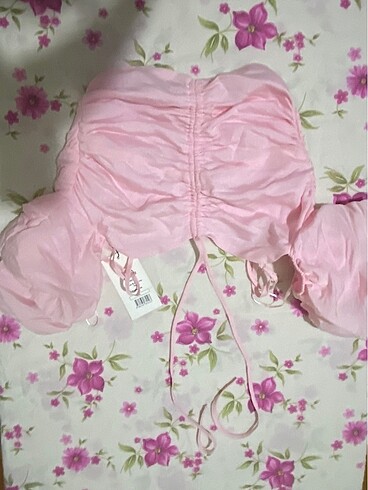 Pembe balon kollu crop