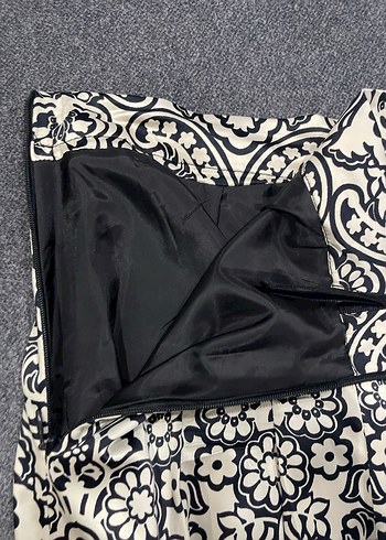 Desenli Piliseli Midi  Etek - Görsel 4