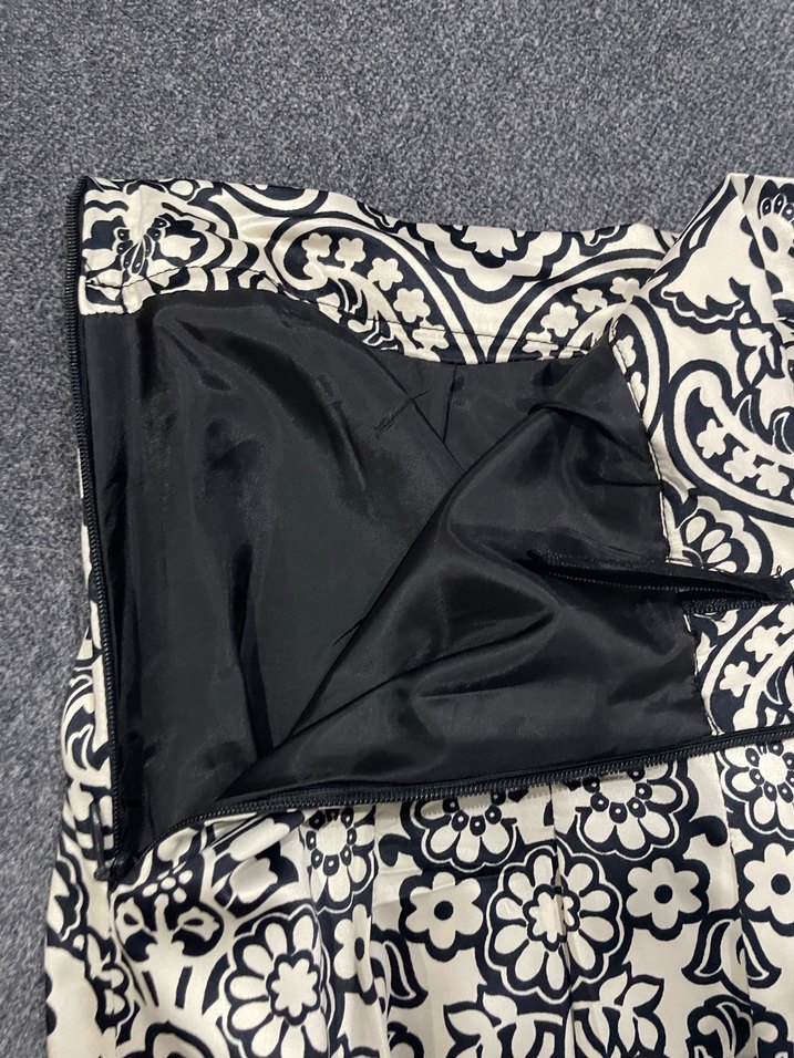 Desenli Piliseli Midi  Etek - Görsel 4