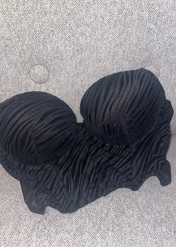 Siyah Zebra Desenli Kadın Büstiyer - Görsel 8