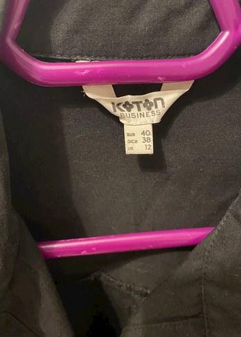 Koton Siyah Keten Düğmeli Kadın Gömlek