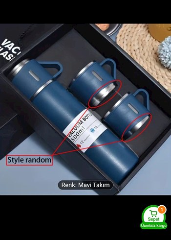 6 Renkli Kupa ve Termos Seti - Görsel 2