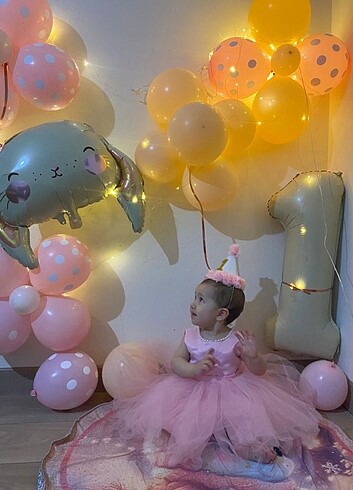 Diğer 1 yaş bebek abiye doğum günü elbisesi