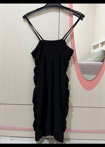 Siyah Mini  Elbise - Görsel 3