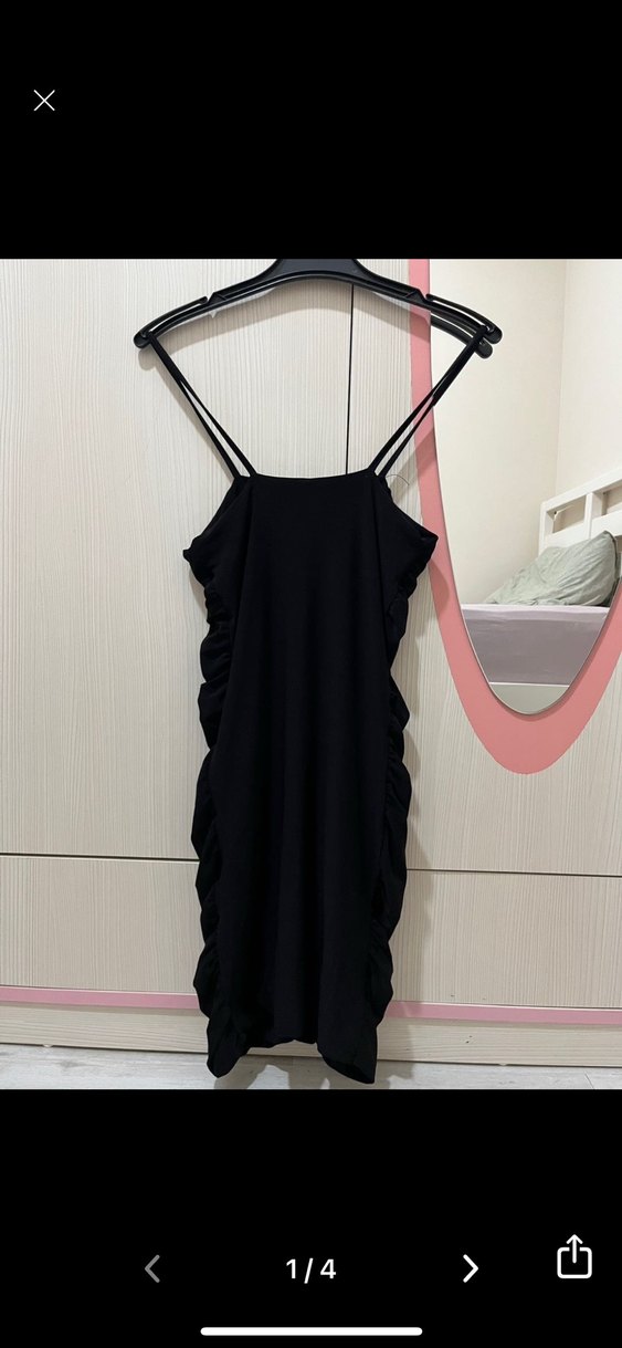 Siyah Mini  Elbise - Görsel 3