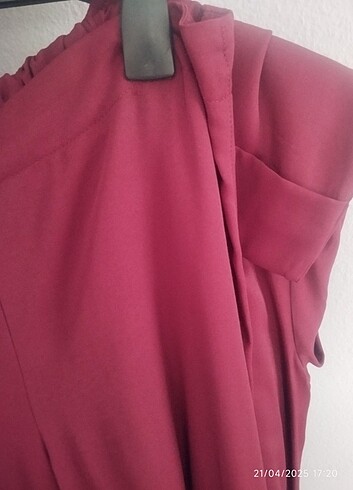 42 Beden bordo Renk Pantolon ve Tunik takım