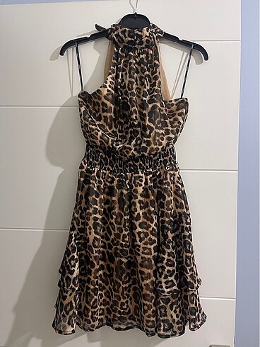 Guees leopar elbise