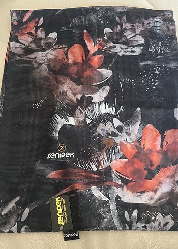 Bohem Siyah Desenli Kadın şifon şal