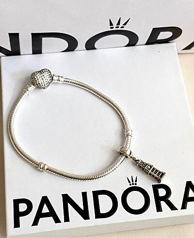 Moments gümüş pave kalp bileklik - Görsel 2