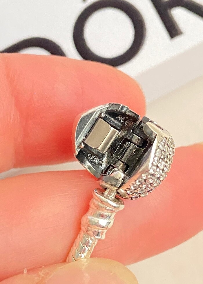 Moments gümüş pave kalp bileklik - Görsel 4