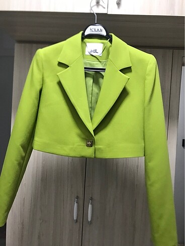 l Beden yeşil Renk Adil ışık crop blazer ceket