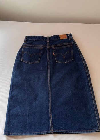 m Beden Lacivert Midi Denim Etek