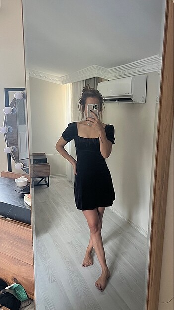 H&M kadife mini elbise