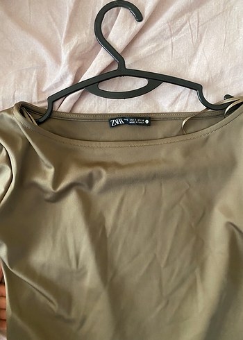Zara Bej Düz Basic Kadın Bluz