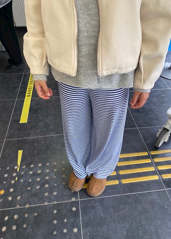 Zara Mavi çizgili bol paça eşofman