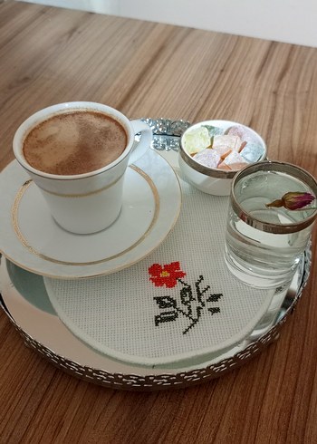 Nakışlı Çiçek Desenli Yuvarlak Peçetelik - Görsel 6