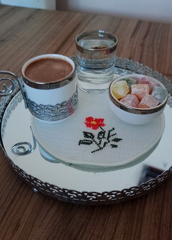 Nakışlı Çiçek Desenli Yuvarlak Peçetelik - Görsel 10