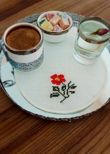 Nakışlı Çiçek Desenli Yuvarlak Peçetelik - Görsel 5