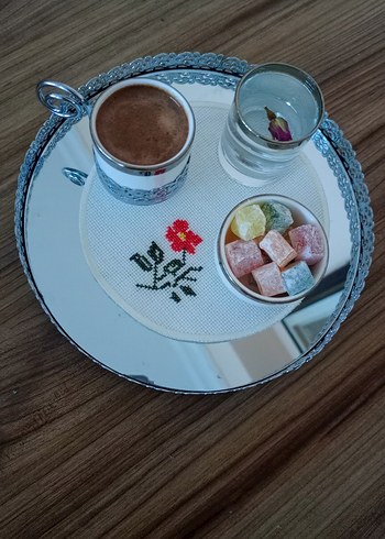 Nakışlı Çiçek Desenli Yuvarlak Peçetelik - Görsel 8