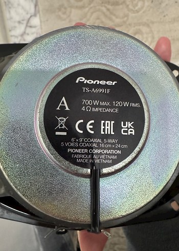 Pioneer Siyah Oval Müzik Sistemi Hoparlörleri - Görsel 2
