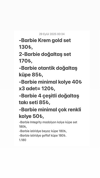 Barbie Barbie Takı Özel İlan