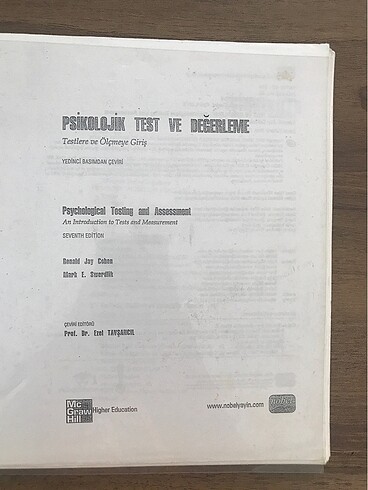 PSİKOLOJİK TEST VE DEĞERLENDİRME