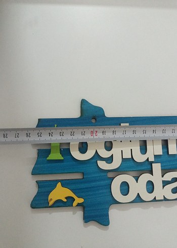 Renkli Ahşap Oğlumun Odası Kapı Süsü - Görsel 3