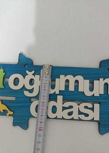 Renkli Ahşap Oğlumun Odası Kapı Süsü - Görsel 2