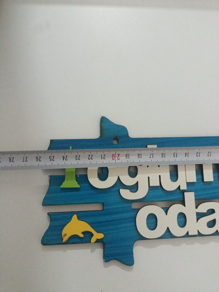 Renkli Ahşap Oğlumun Odası Kapı Süsü - Görsel 3