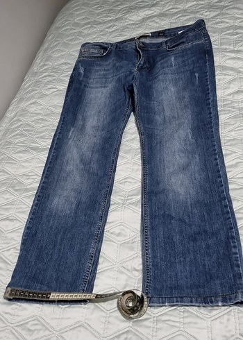 Koton Erkek Yenl Mavi Yikamali Denim Jean Hic Kullanilmadi
