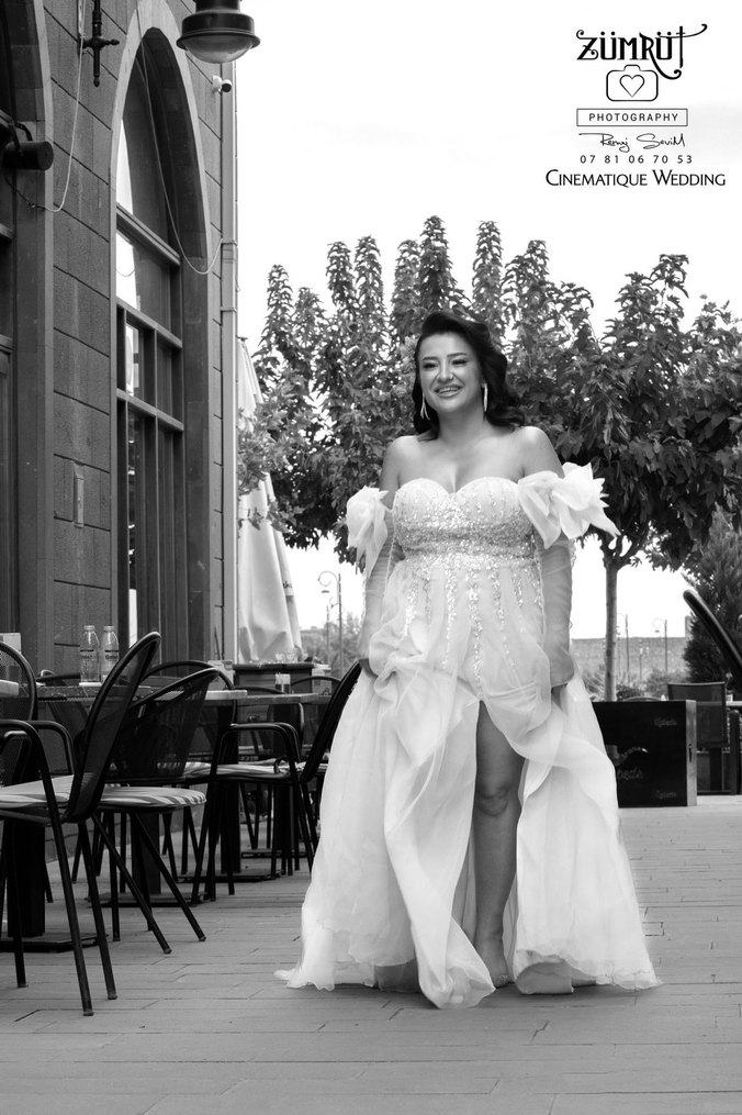 Modern Klasik Straplez Beyaz A-Line Gelinlik,nişan kıyafeti - Görsel 5