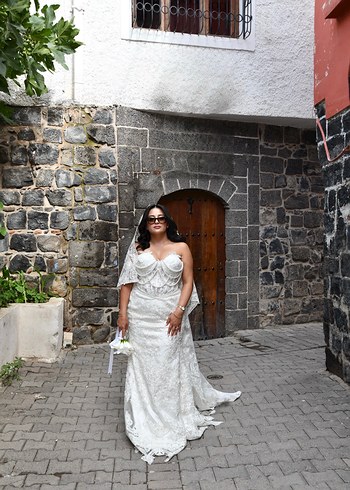 Straplez Gelinlik Beyaz - Görsel 5