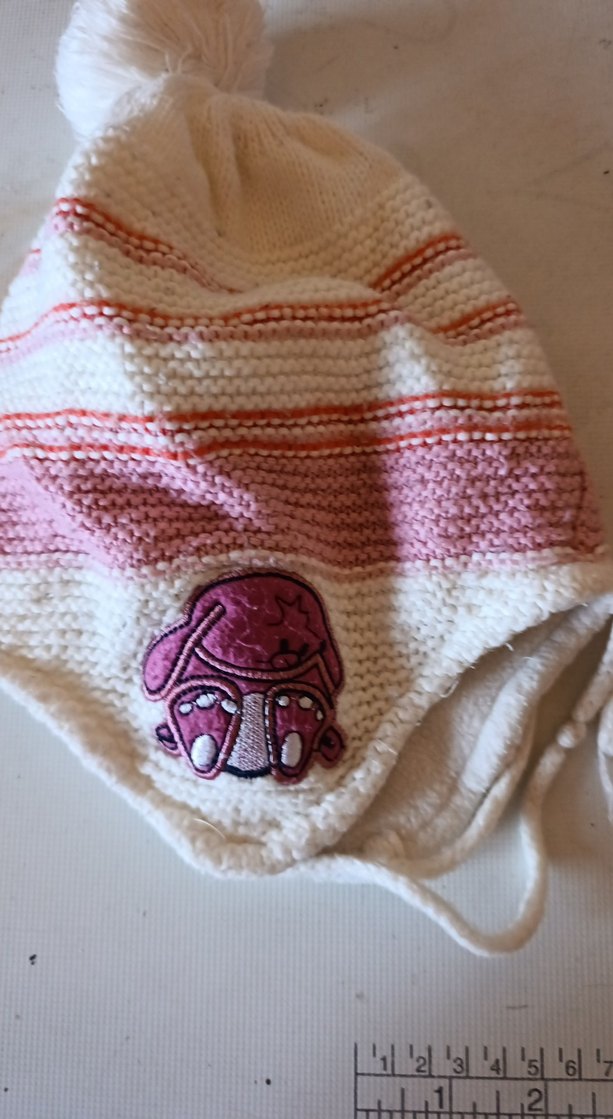 Renkli Nakışlı Beyaz Örgü Çocuk Bere - Görsel 2