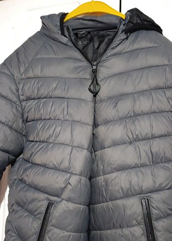 Gri Kapüşonlu Erkek Mont - Görsel 2