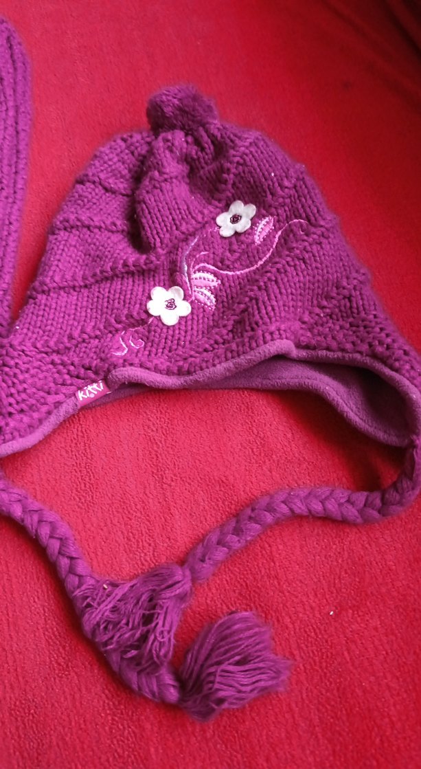 Nakışlı Pembe Örgü Çocuk Bere ve Atkı Seti - Görsel 2