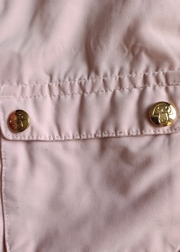 12-18 Ay Beden Kürklü Kapüşonlu Pembe Kız Çocuk Mont