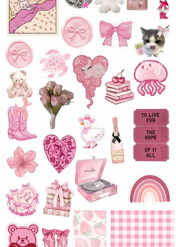Pembe Sticker - Görsel 2
