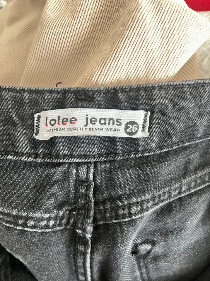 Kadın Gri Bol Kesim Midi Kot Pantolon - Görsel 3