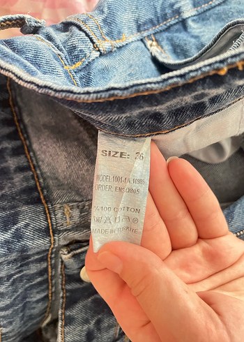 Mavi Bol Kesim Midi Kadın Kot Pantolon - Görsel 3