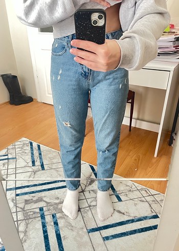 Bol Kesim Denim Midi Jean Pantolon - Görsel 4