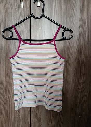 Çizgili İnce Askılı t-shirt Kız Çocuk - Görsel 3