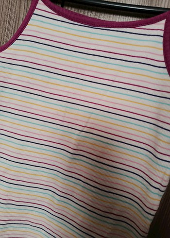 Çizgili İnce Askılı t-shirt Kız Çocuk - Görsel 2