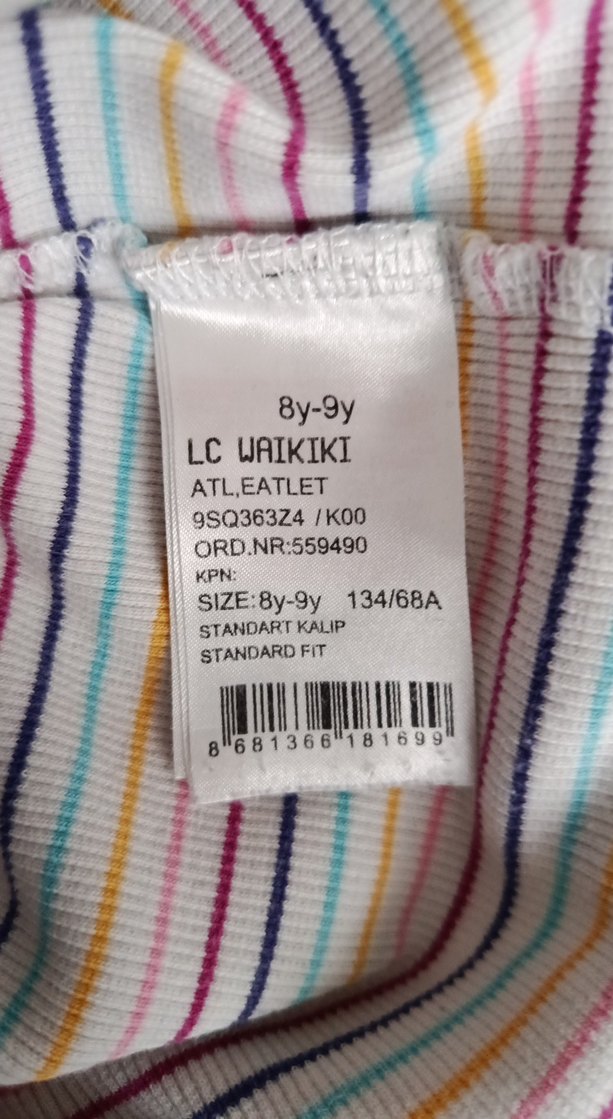 Çizgili İnce Askılı t-shirt Kız Çocuk - Görsel 4