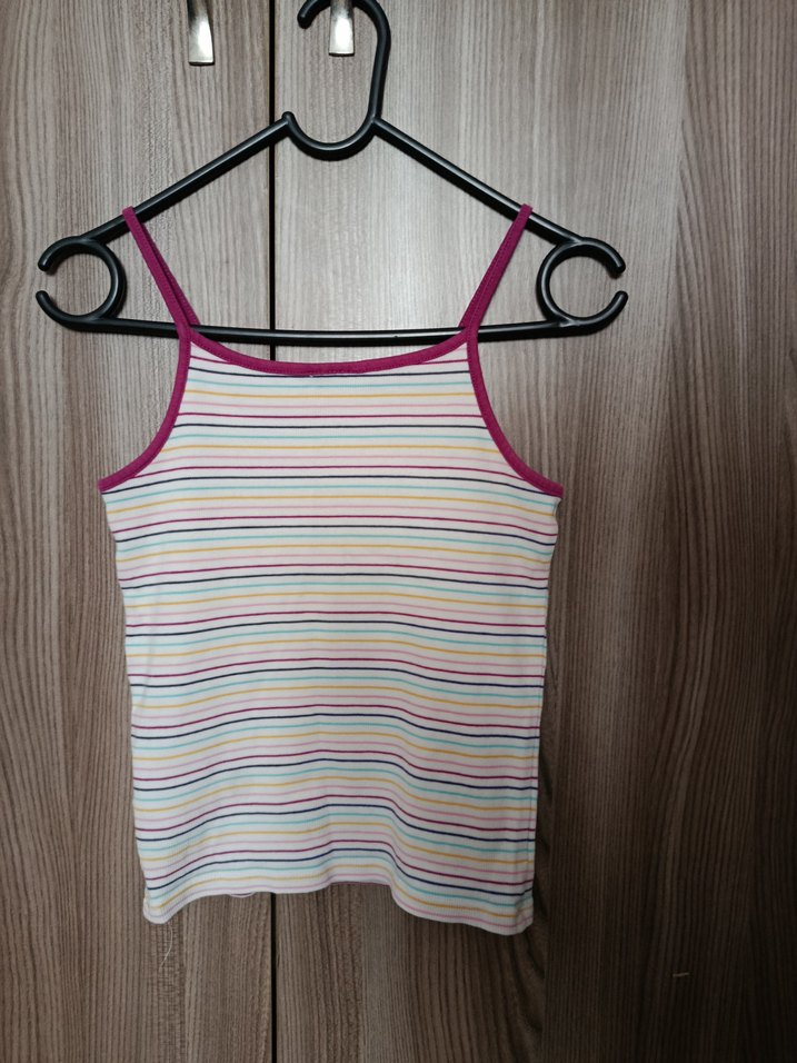 Çizgili İnce Askılı t-shirt Kız Çocuk - Görsel 3