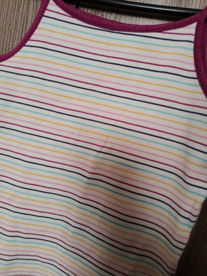 Çizgili İnce Askılı t-shirt Kız Çocuk - Görsel 2