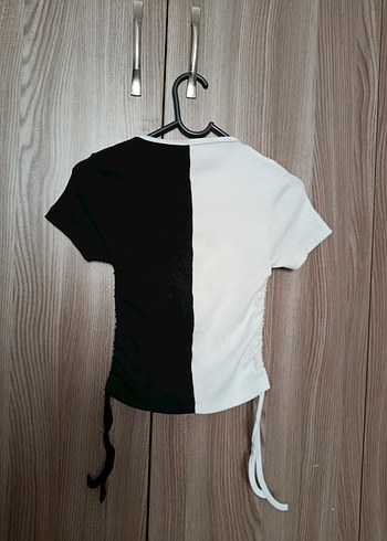 Kız Çocuk Siyah Beyaz Baskılı Tişört - Görsel 3