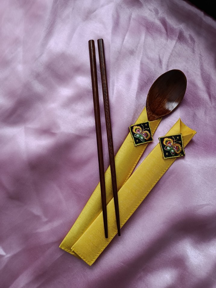 Ahşap Kaşık ve Kore chopstick ve Kaşık seti - Görsel 4