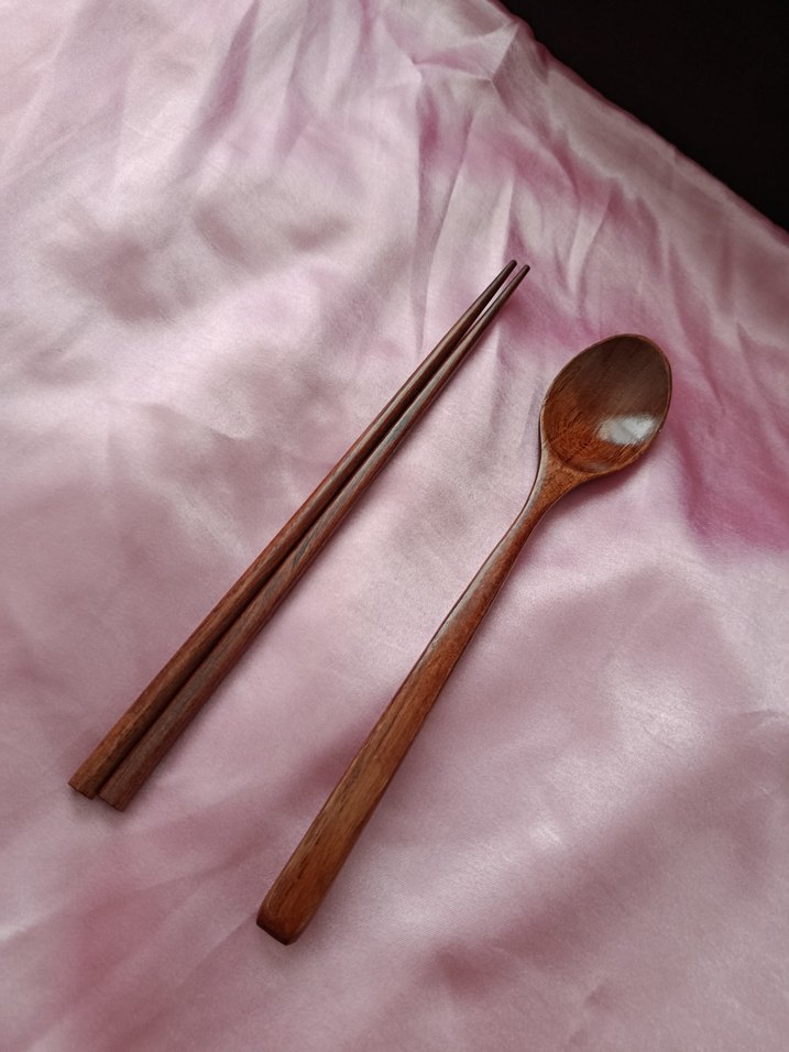 Ahşap Kaşık ve Kore chopstick ve Kaşık seti - Görsel 3