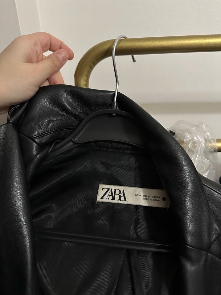 Siyah Deri Kadın Ceket - Görsel 4